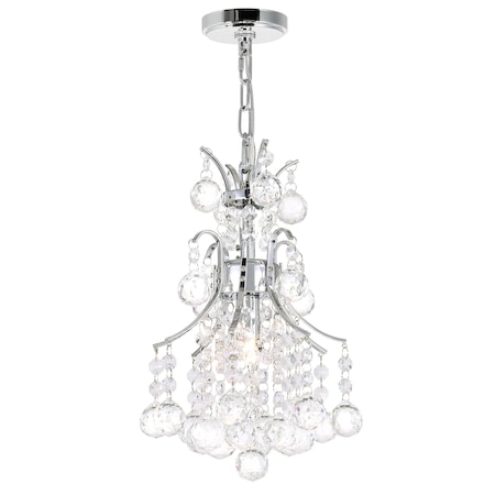 Cwi Lighting Princess 1 Light Mini Chandelier With Chrome Finish 8012P8C
